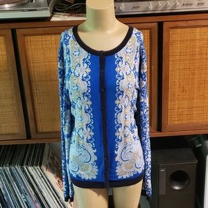 Charming Talbots Paisley Cardigan Size XL